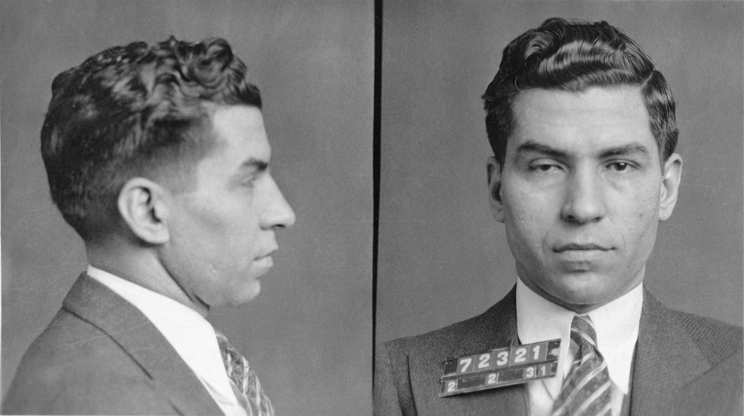 1931 New York Police Department mugshot of Lucky Luciano Lucky_Luciano_mugshot_1931